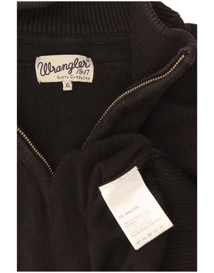 Maglione Wrangler da uomo con zip e collo XL in cotone nero