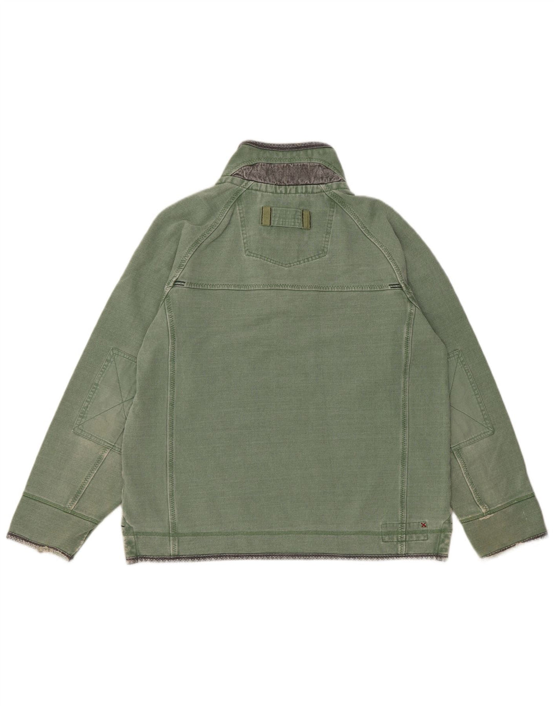 Felpa da uomo con collo con zip Fat Face Maglione in cotone verde medio
