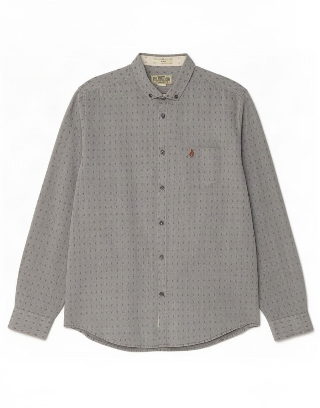 Camicia da uomo Marlboro Classics XL in cotone maculato grigio