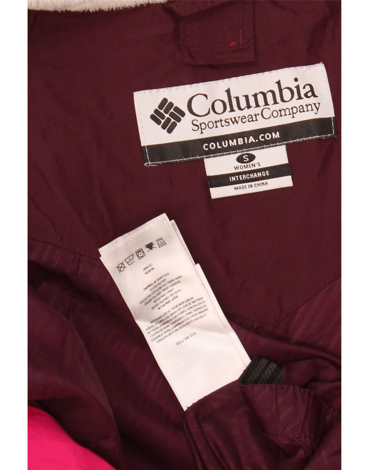 COLUMBIA Womens Omni-Tech Windbreaker Jacket UK 10 Small Pink Colourblock