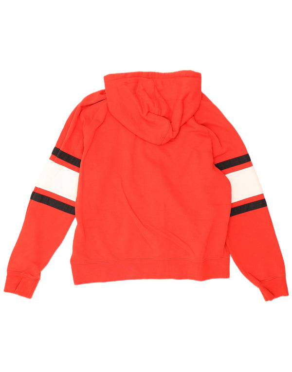 Felpa con cappuccio e zip Nike da uomo, grande, in cotone color block rosso