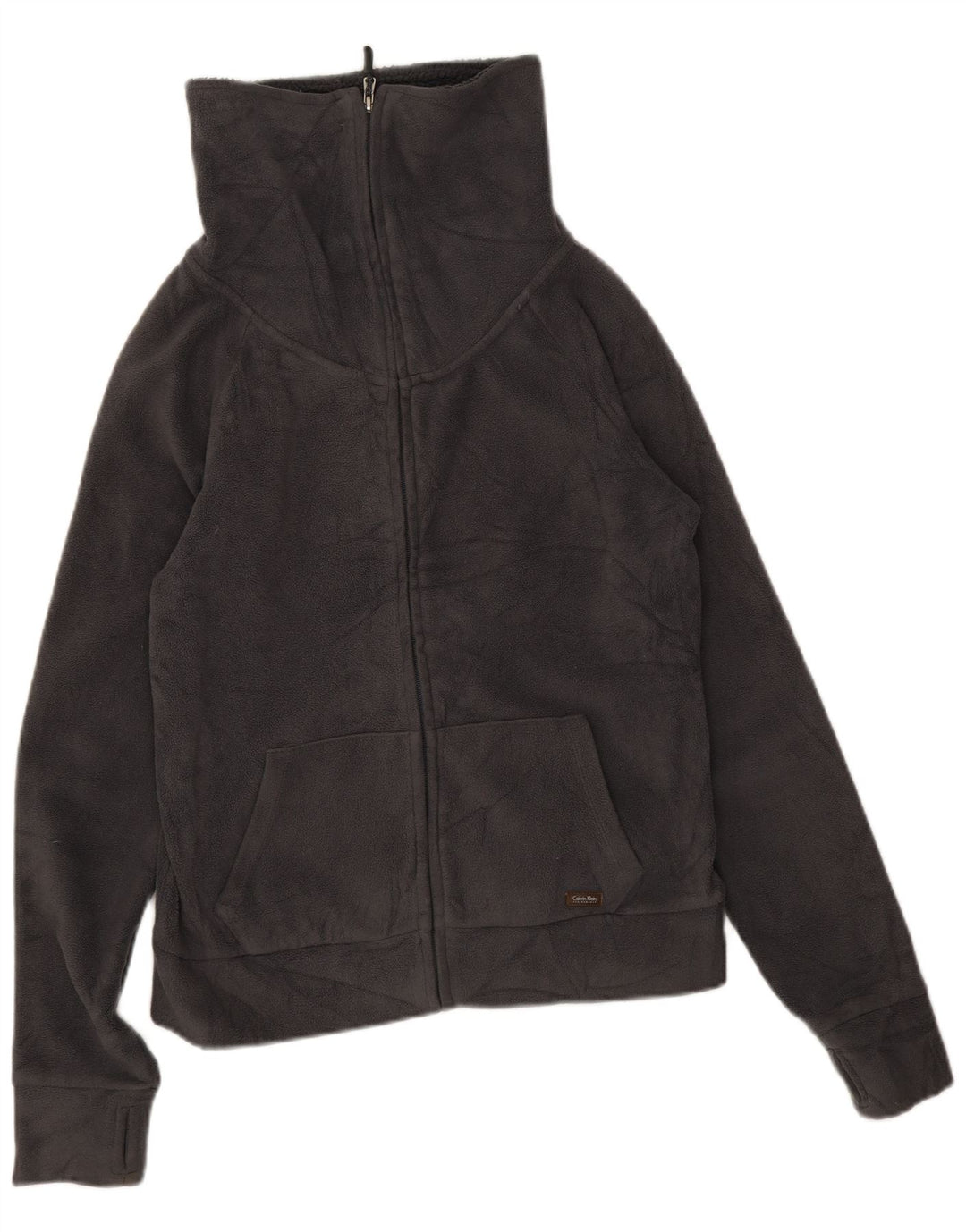Giacca in pile da donna Calvin Klein UK 10 Small Grigio Poliestere