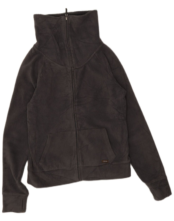 Giacca in pile da donna Calvin Klein UK 10 Small Grigio Poliestere