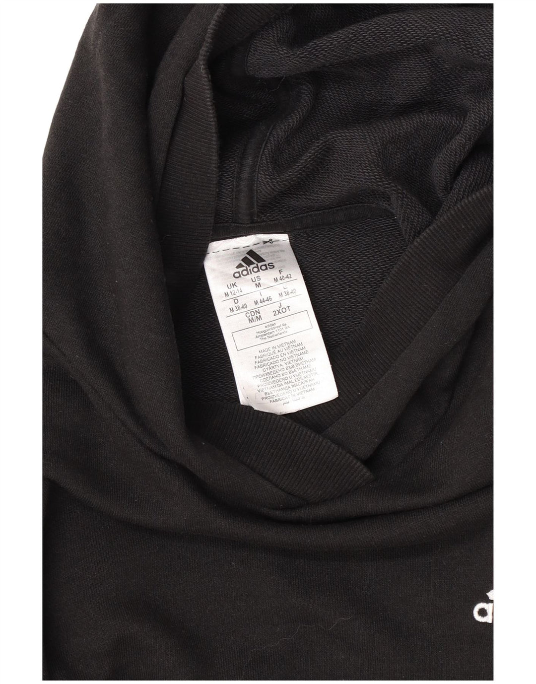 Felpa con cappuccio oversize da donna Adidas UK 12/14 cotone nero medio