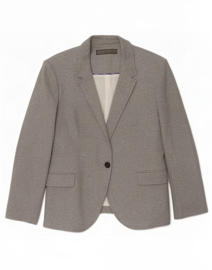 Giacca blazer a 1 bottone da donna Zara UK 18 XL cotone grigio
