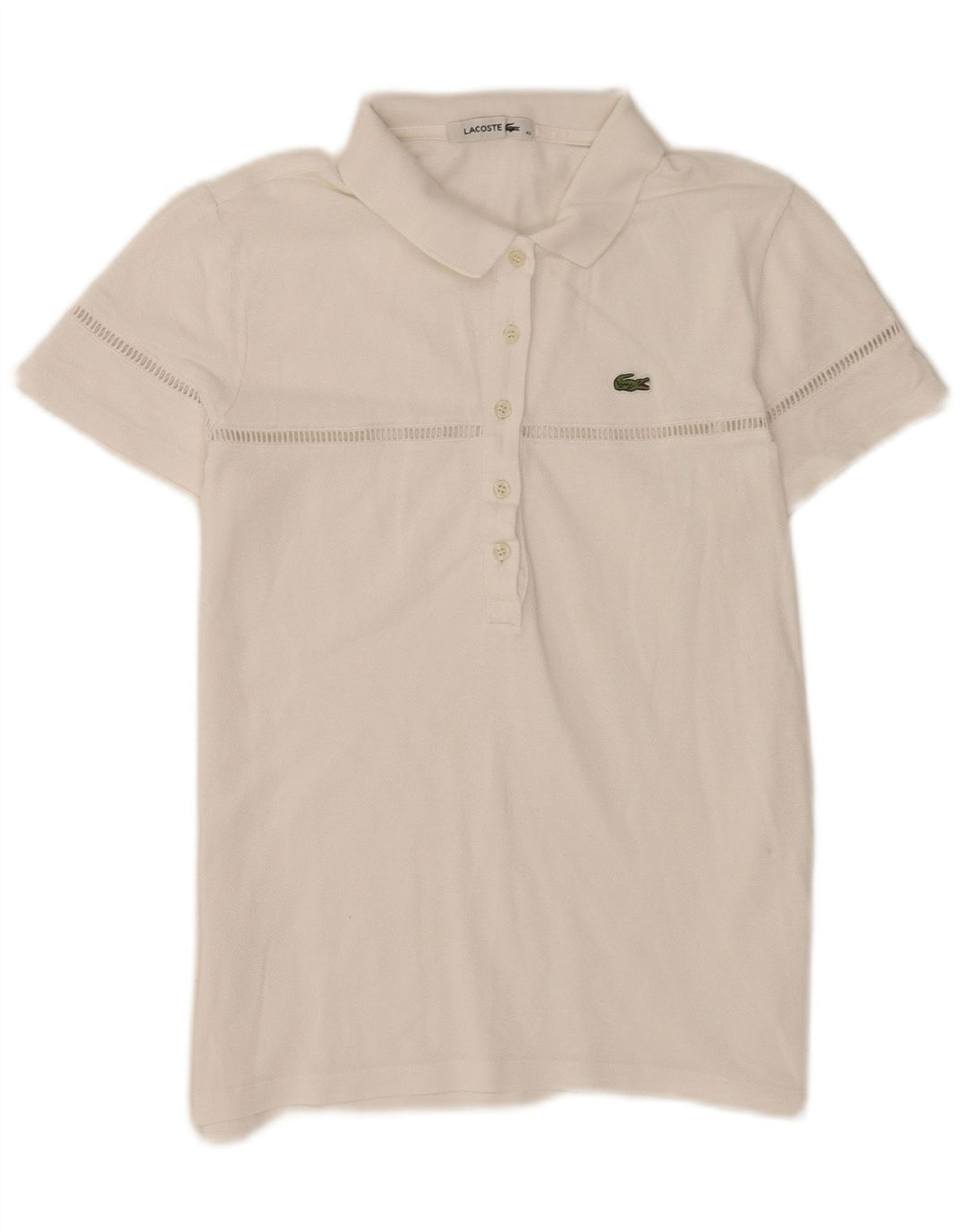 Polo regolare da donna Lacoste taglia 40 media bianca