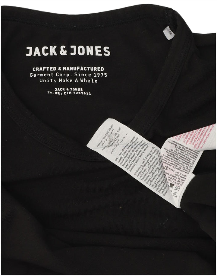 Jack & Jones Top da uomo a maniche lunghe in cotone nero medio