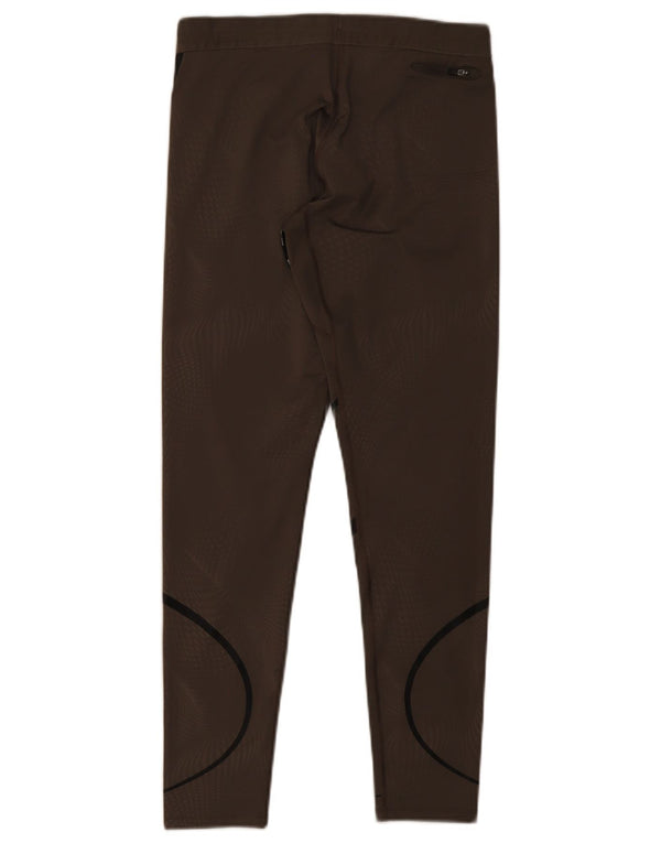 Leggings Nike Dri Fit da donna UK 12 Poliestere a righe marrone medio