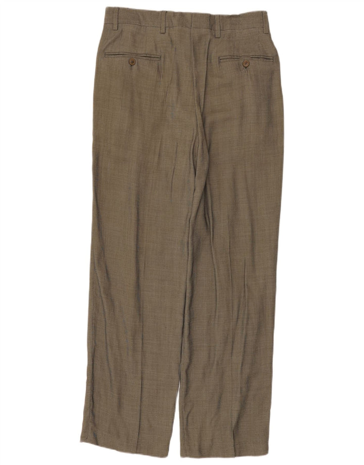 Pantaloni da abito con pegging da uomo Zara EU 40 medi W31 L30 Rayon a quadri grigio