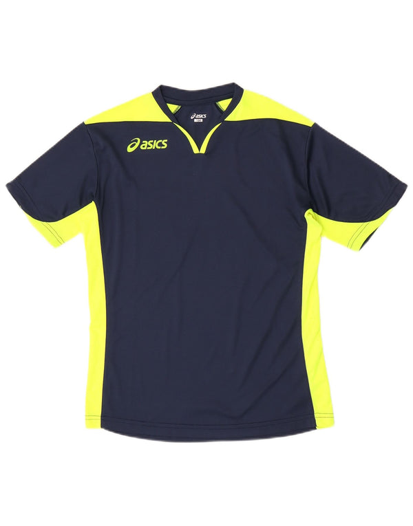 T-shirt grafica da ragazzo Asics Top 13-14 anni Blu navy Colourblock Sports