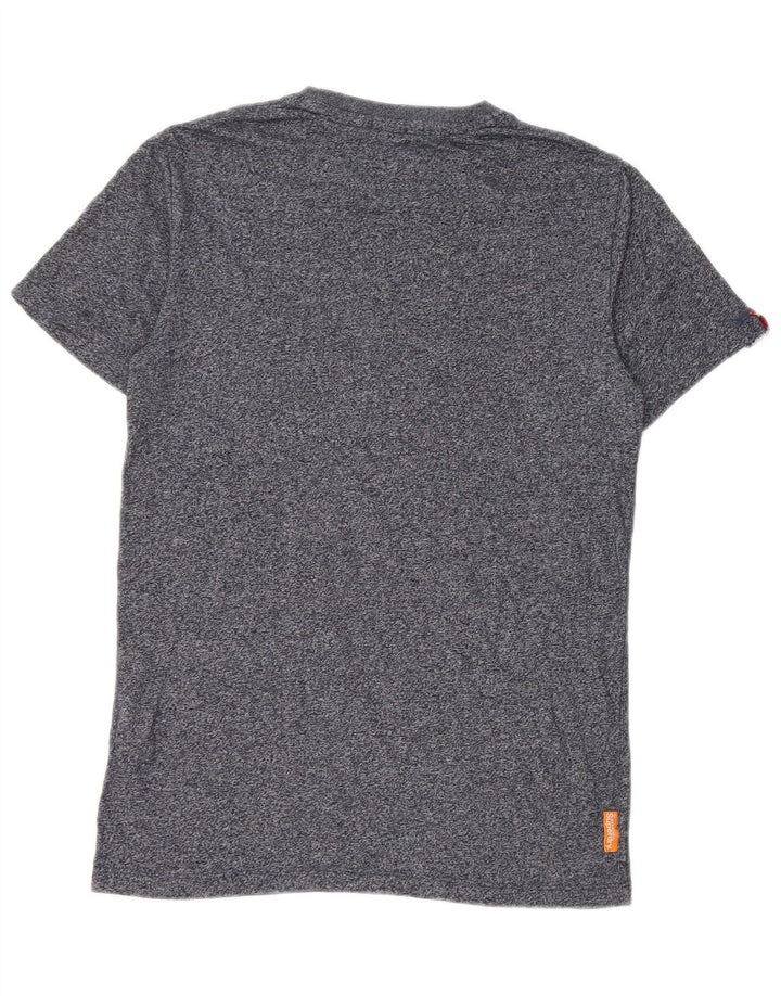 T-shirt da uomo Superdry Top Small in cotone screziato blu navy