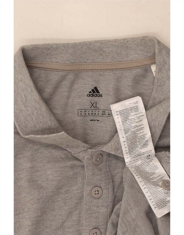 Polo Adidas da uomo XL in cotone grigio