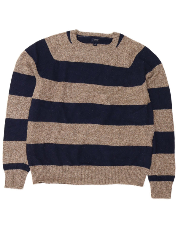 J. CREW Maglione maglione girocollo da uomo grande in poliammide a righe blu navy