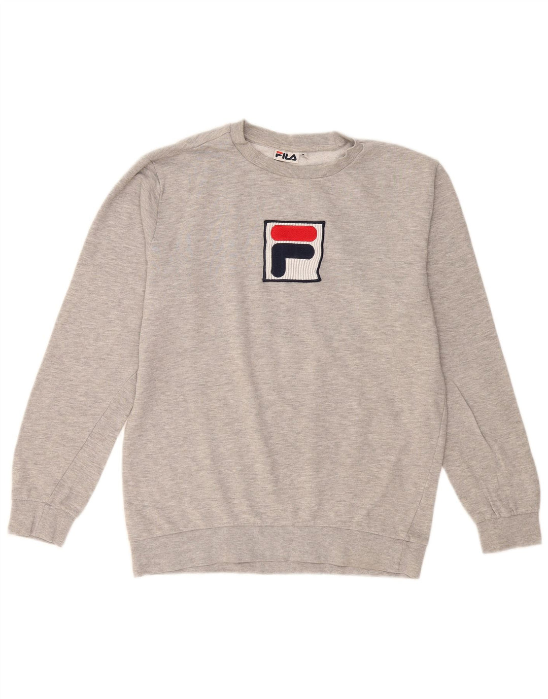 FILA Womens Graphic Sweatshirt Jumper UK 16 Large Grey Flecked