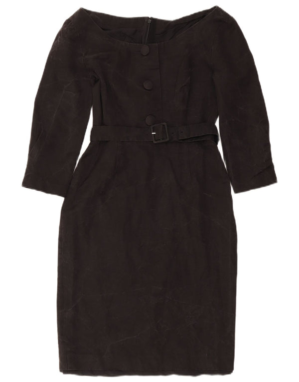 Abito Tubino Prada Donna Manica 3/4 IT 40 Piccolo Cupro Nero