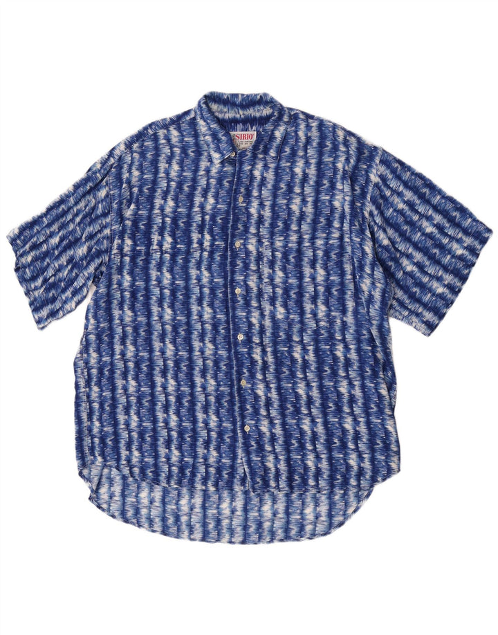 Camicia a maniche corte da uomo Sirio con motivo astratto, grande blu