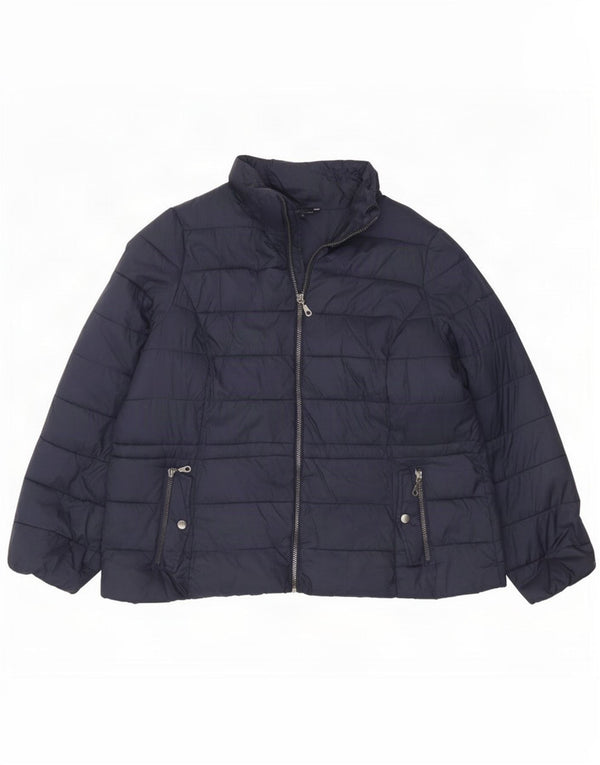 Giacca imbottita con cappuccio da donna Marks & Spencer UK 18 XL blu navy in poliammide