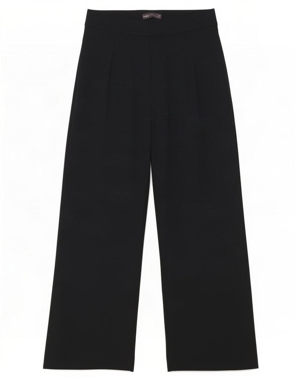 Pantaloni casual a vita alta da donna Marks & Spencer UK 12 Medium W28 L27 Navy