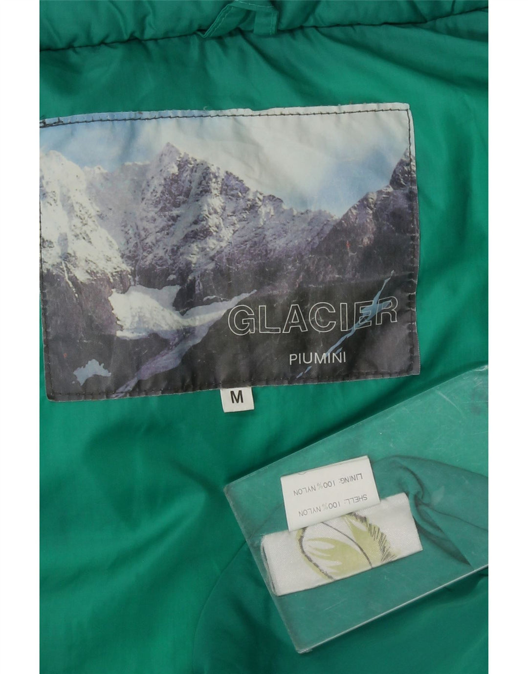 Giacca imbottita da uomo vintage UK 38 nylon verde medio