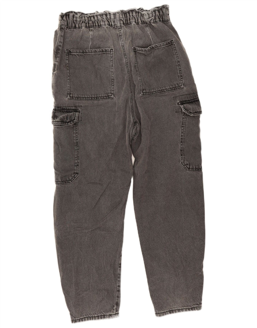 Jeans larghi crop cargo da donna Zara EU 40 medio W32 L25 cotone grigio