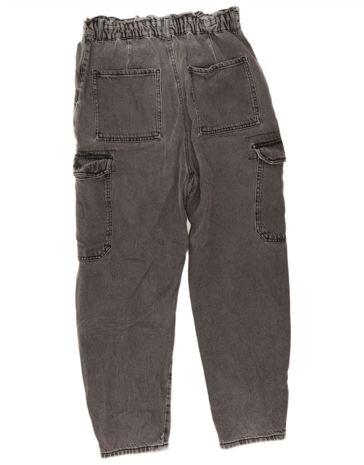 Jeans larghi crop cargo da donna Zara EU 40 medio W32 L25 cotone grigio
