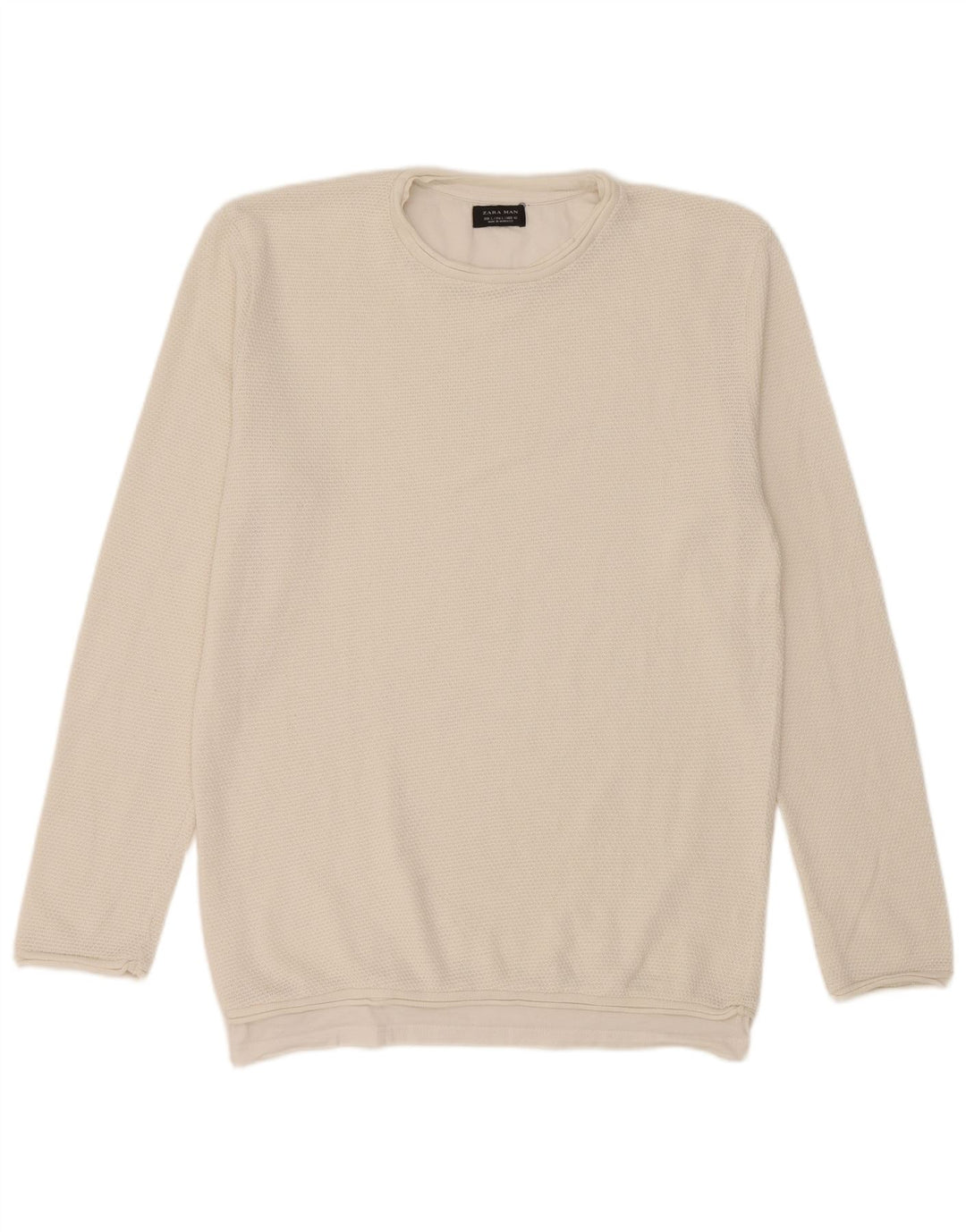 Maglione maglione girocollo da uomo Zara grande bianco