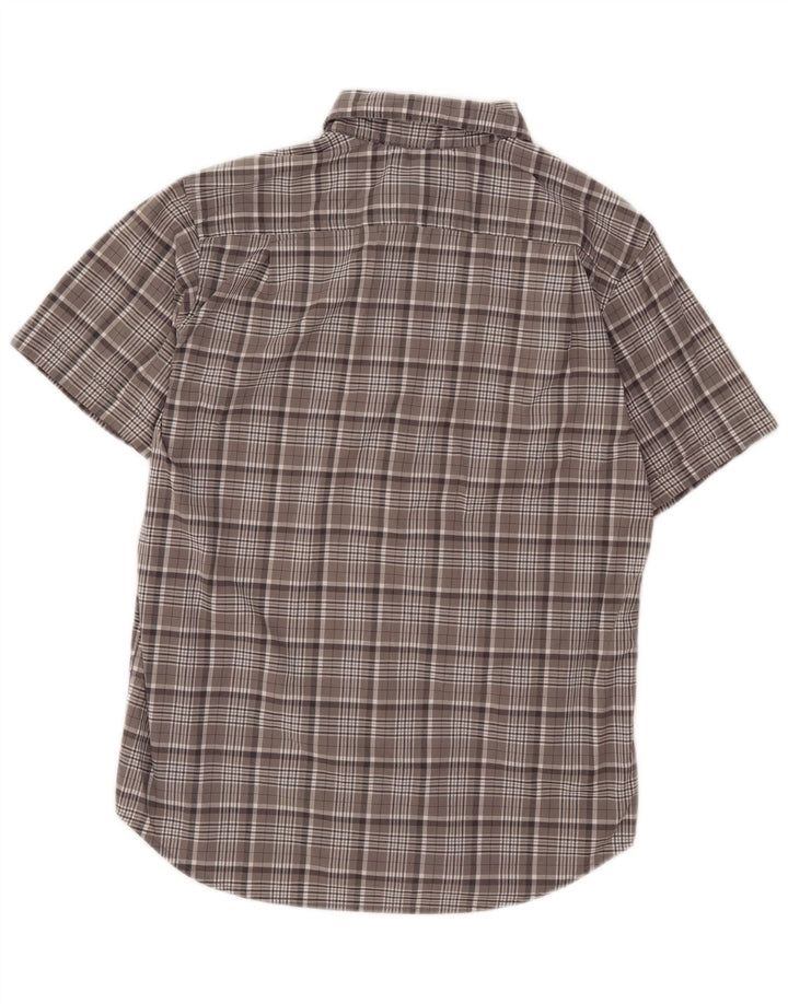 Camicia a maniche corte da uomo Columbia in cotone a quadri grigio medio