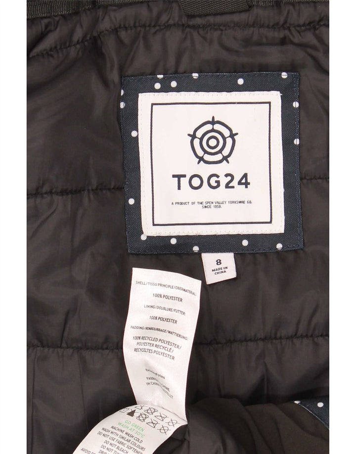 Tog 24 Giacca imbottita oversize con cappuccio da donna UK 8 Small Black Colourblock