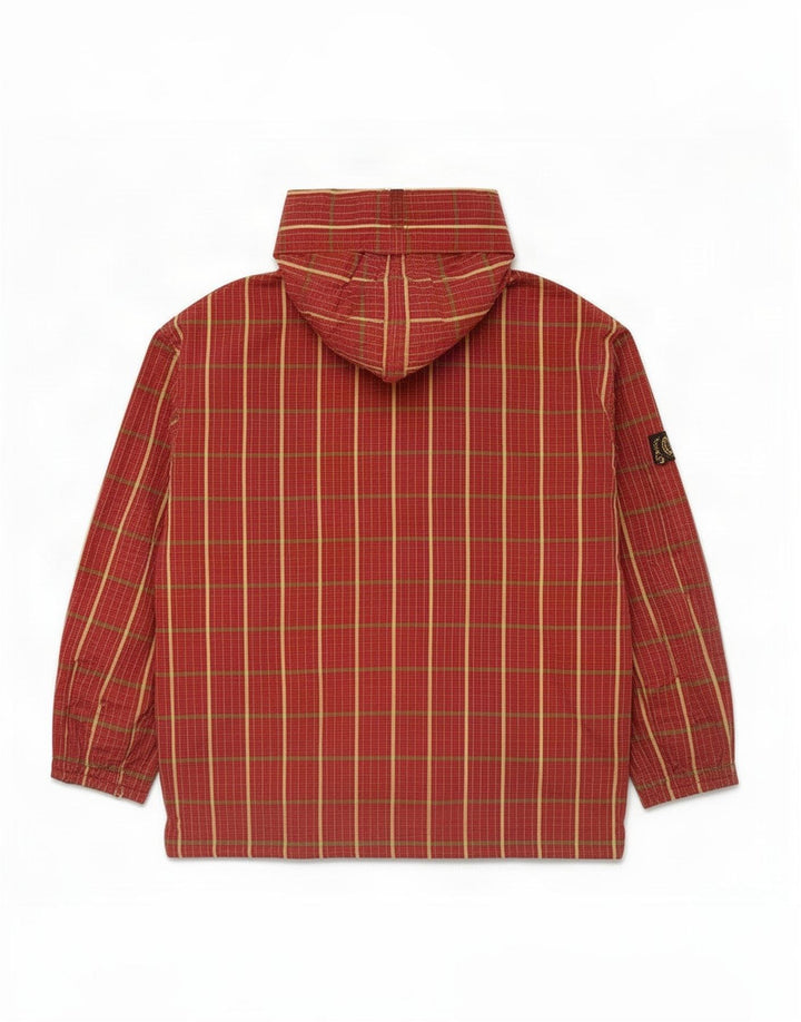 Giacca a vento oversize con cappuccio da donna Ellesse UK 16 Large Red Check