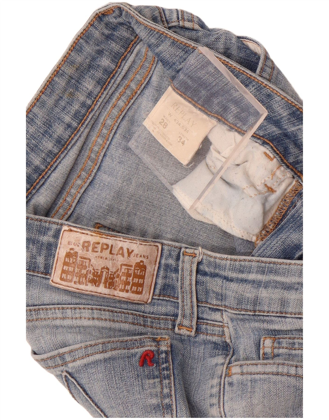 Replay Jeans Bootcut da uomo W28 L31 in cotone blu