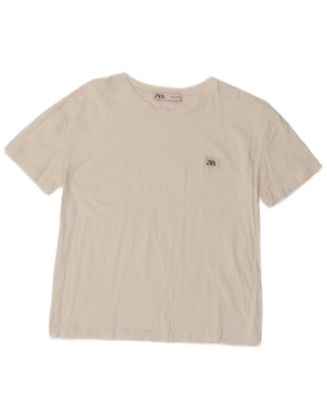 T-shirt da donna ZARA Top UK 10 piccola bianca