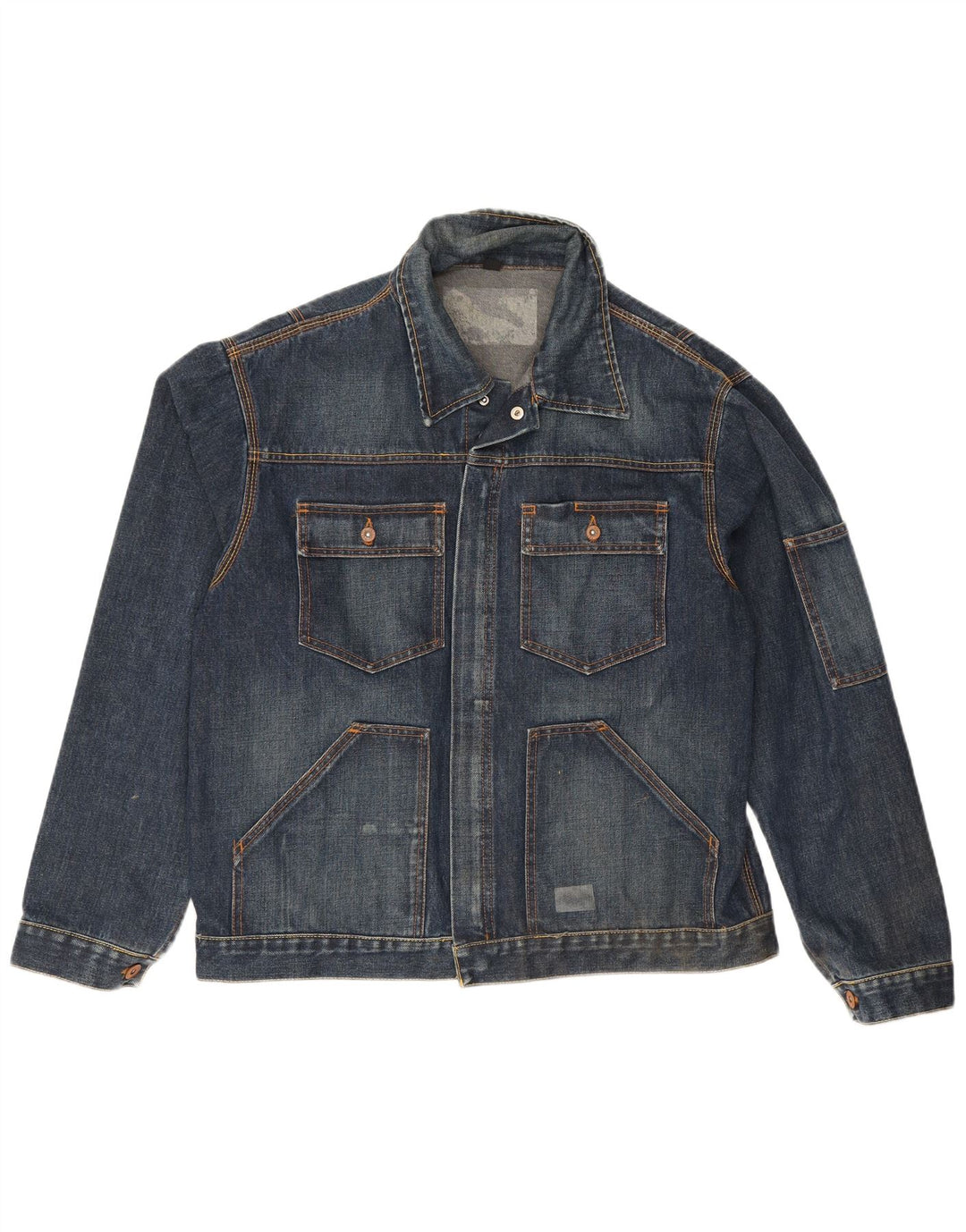 Giacca di jeans da uomo Meltin' Pot UK 40 Large in cotone blu navy
