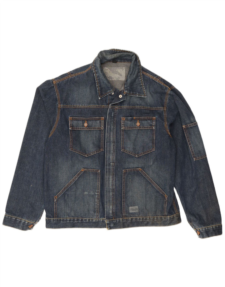 Giacca di jeans da uomo Meltin' Pot UK 40 Large in cotone blu navy