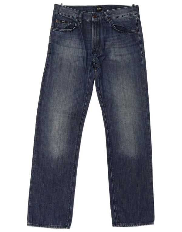 Hugo Boss Mens Maine Straight Jeans W33 L32 Blue Cotton