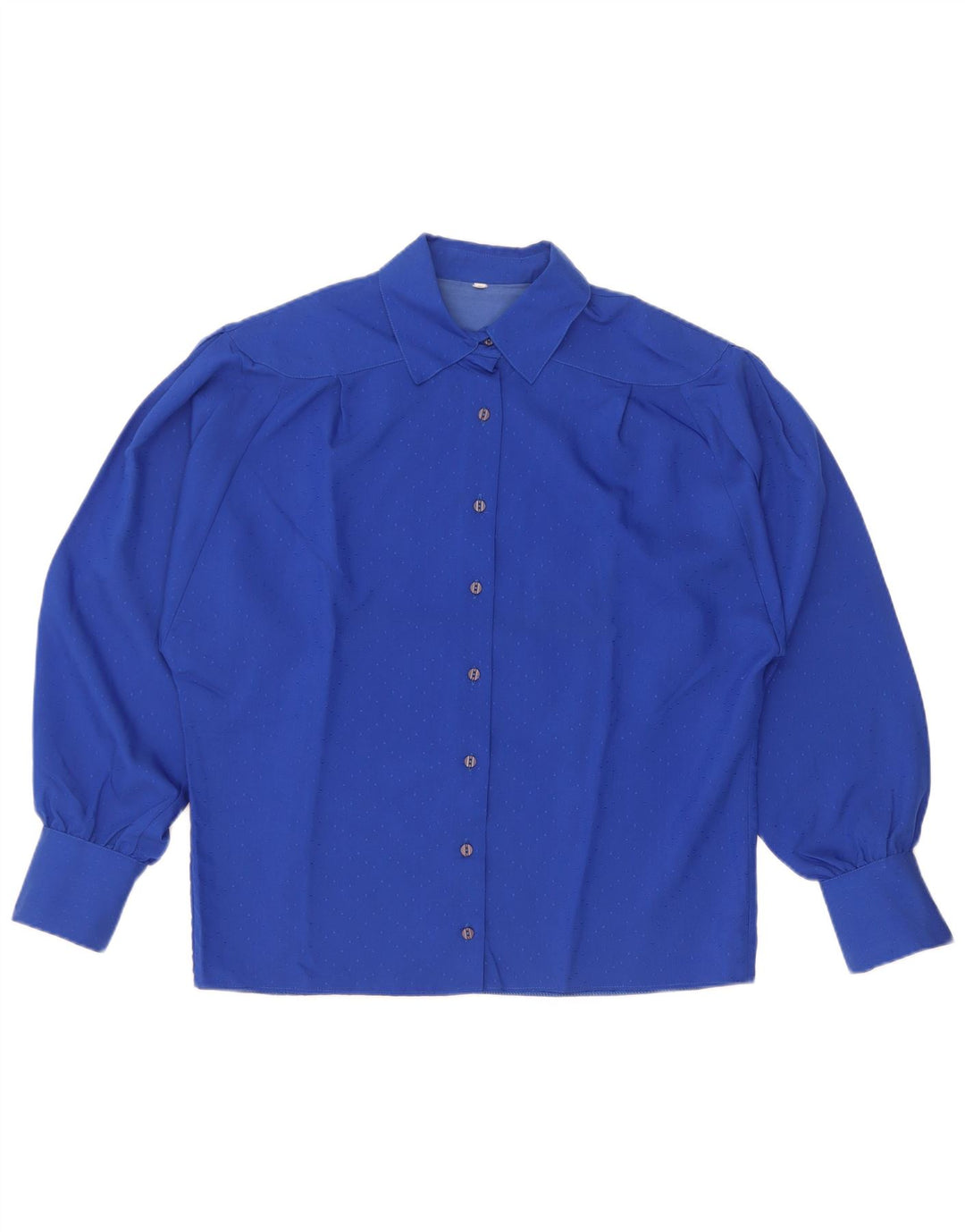 Camicetta camicia vintage da donna EU 38 viscosa maculata blu medio