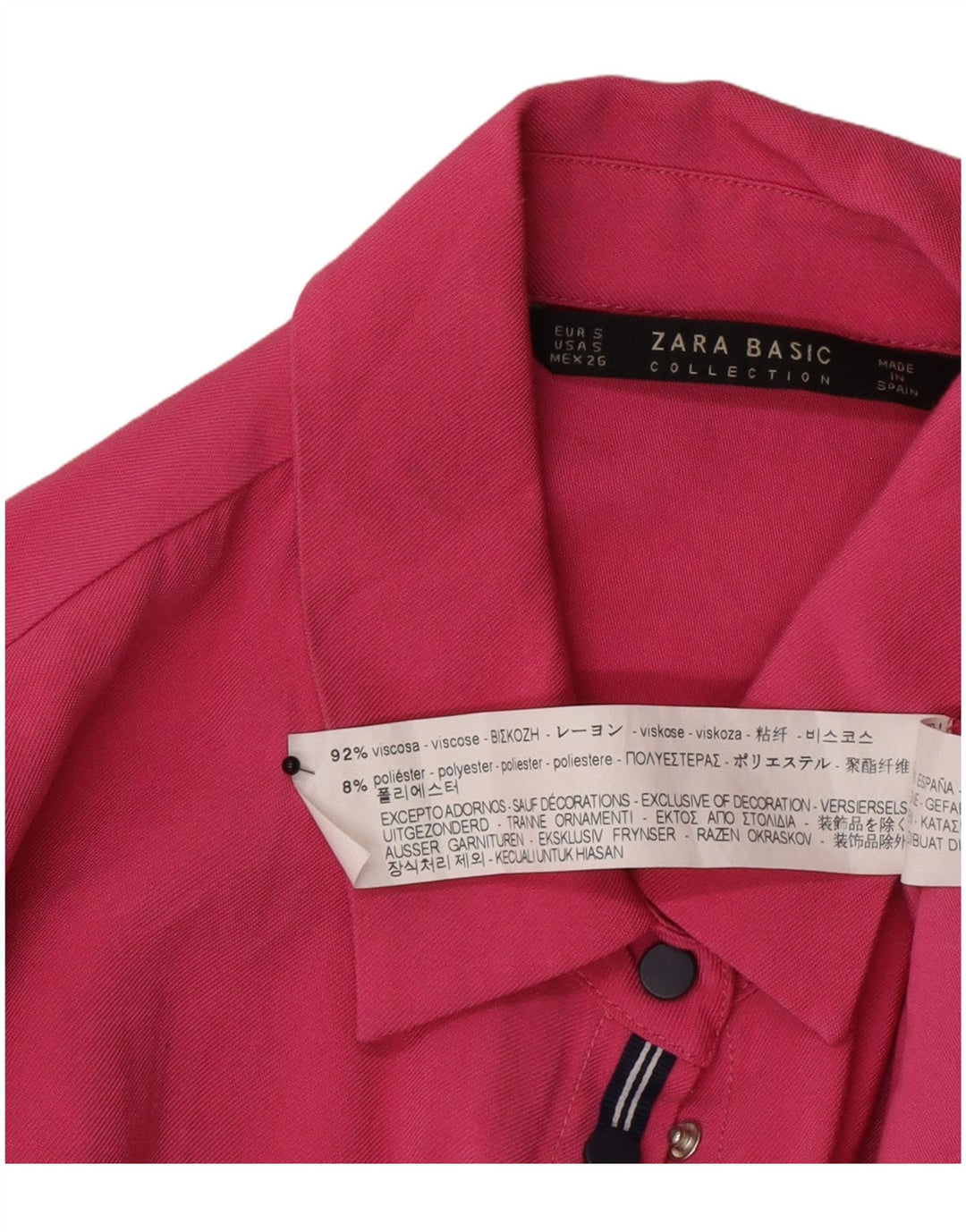 Camicetta oversize da donna Zara UK 10 piccola viscosa rosa