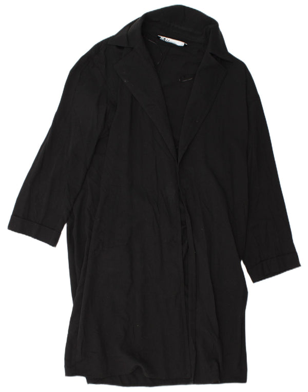 Cappotto aperto da donna Zara UK 14 Lyocell nero medio