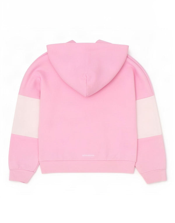 Felpa con cappuccio grafica per ragazze Adidas 6-7 anni in cotone color block rosa