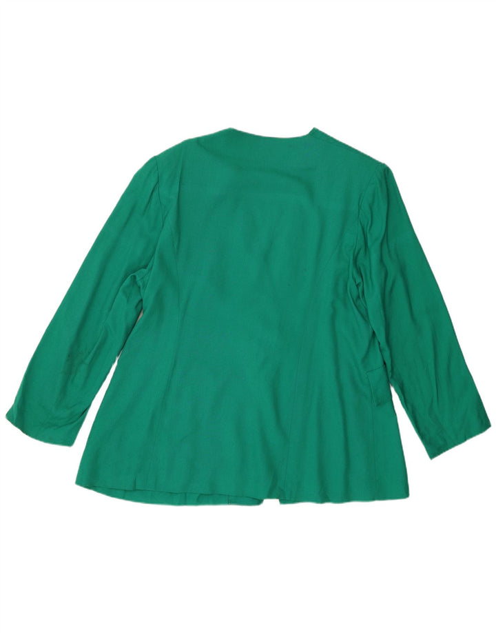 Giacca blazer vintage da donna a 1 bottone UK 16 grande verde