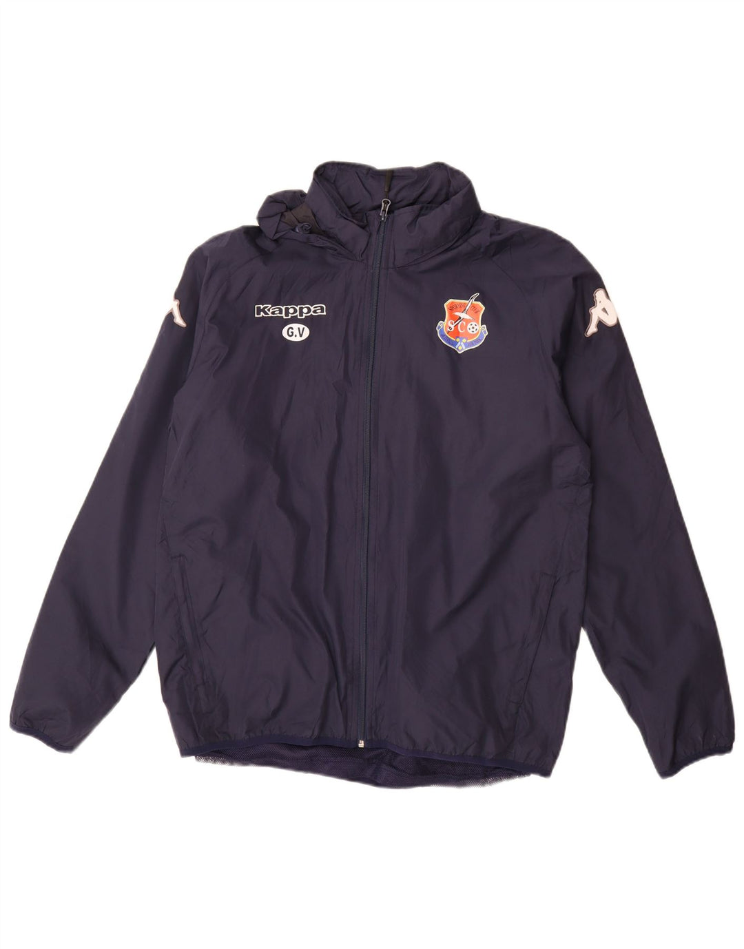 Giacca da ginnastica da uomo con cappuccio con grafica KAPPA media poliestere blu navy