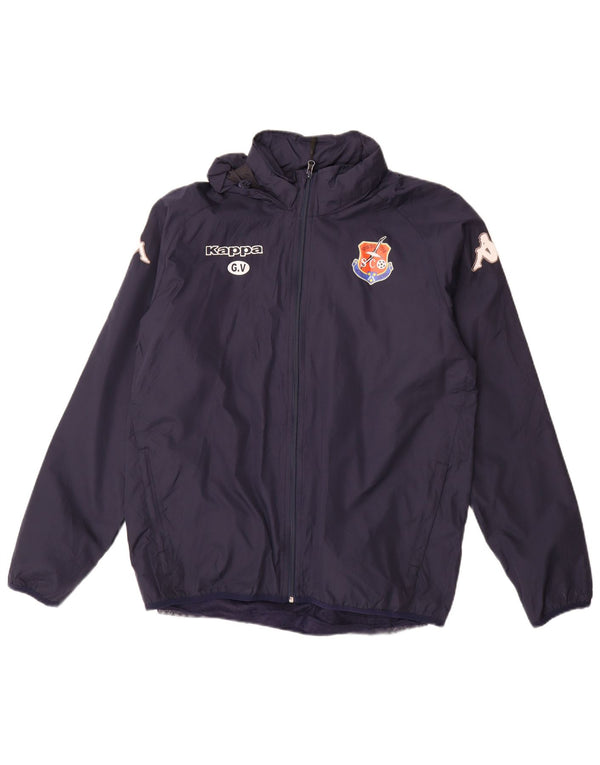 Giacca da ginnastica da uomo con cappuccio con grafica KAPPA media poliestere blu navy