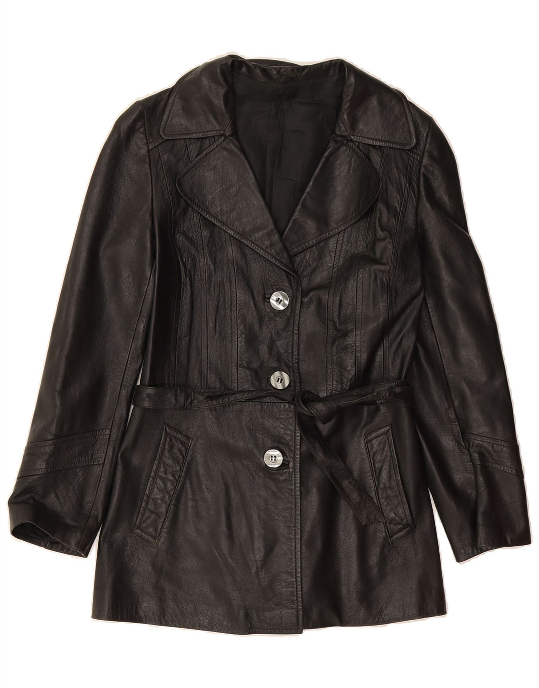 ESSEBI Womens Leather Jacket IT 44 Medium Black Vintage Essebi and Second-Hand Essebi from Messina Hembry 