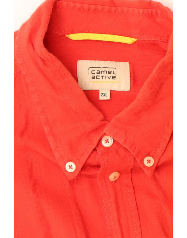 Camicia a maniche corte da uomo Camel Active 2XL in cotone rosso