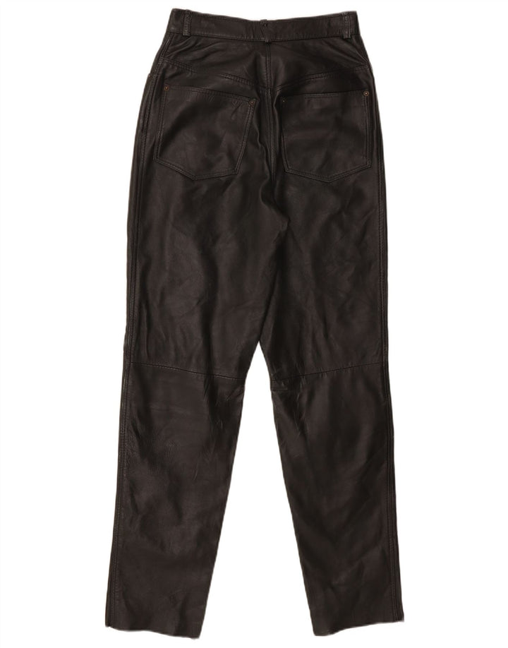 Pantaloni in pelle da uomo a vita alta Conbipel W26 L29 in pelle nera