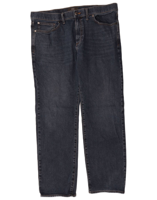 Jeans dritti da uomo Marks & Spencer W36 L29 cotone blu navy