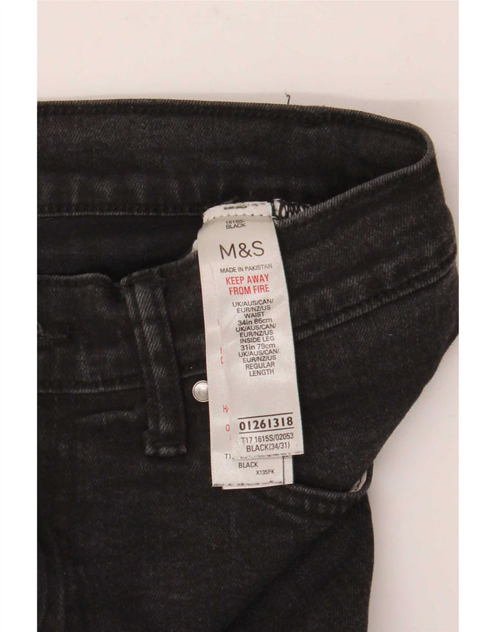 Jeans slim da uomo Marks & Spencer W34 L31 cotone nero