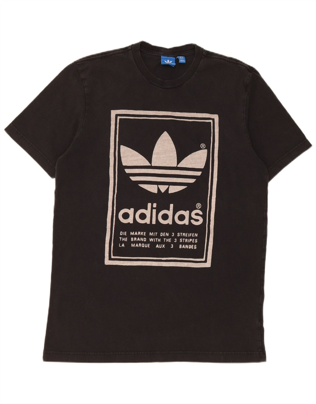 T-shirt grafica da uomo Adidas Top in cotone nero medio
