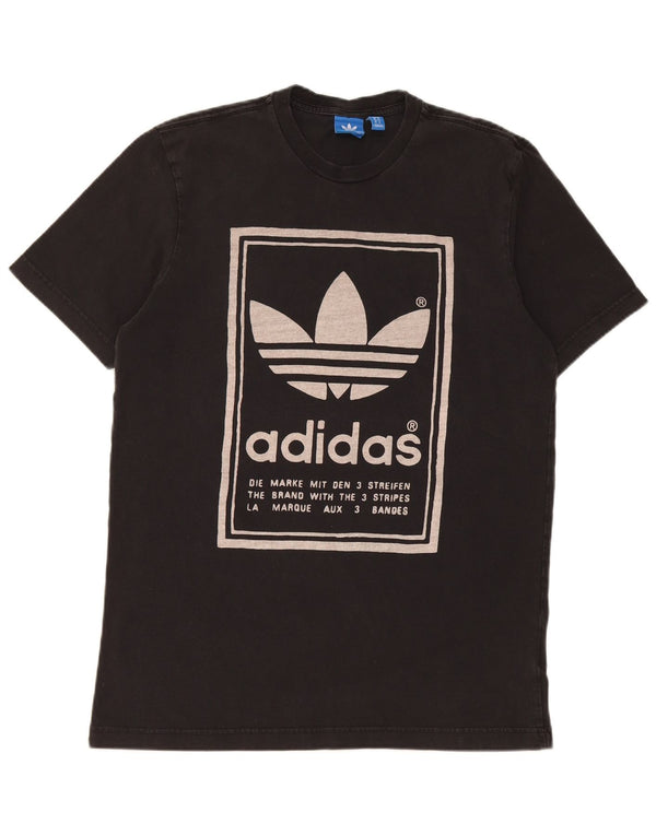 T-shirt grafica da uomo Adidas Top in cotone nero medio