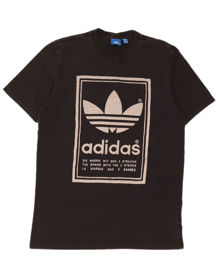 T-shirt grafica da uomo Adidas Top in cotone nero medio