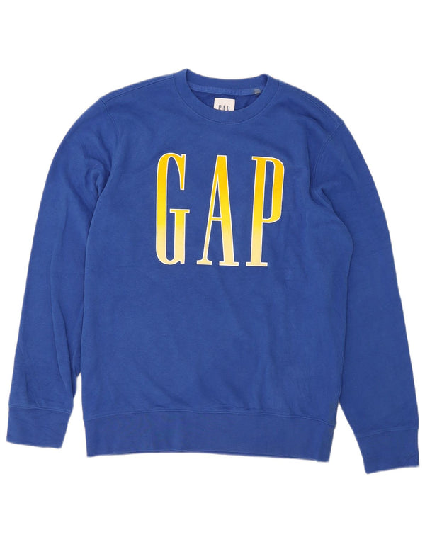 Gap Womens Graphic Sweatshirt Jumper UK 14 Medium Blue Cotton